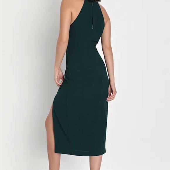 Lulus Dreamy Date Night Emerald Green Sleeveless Midi Dress - Picture 3 of 6